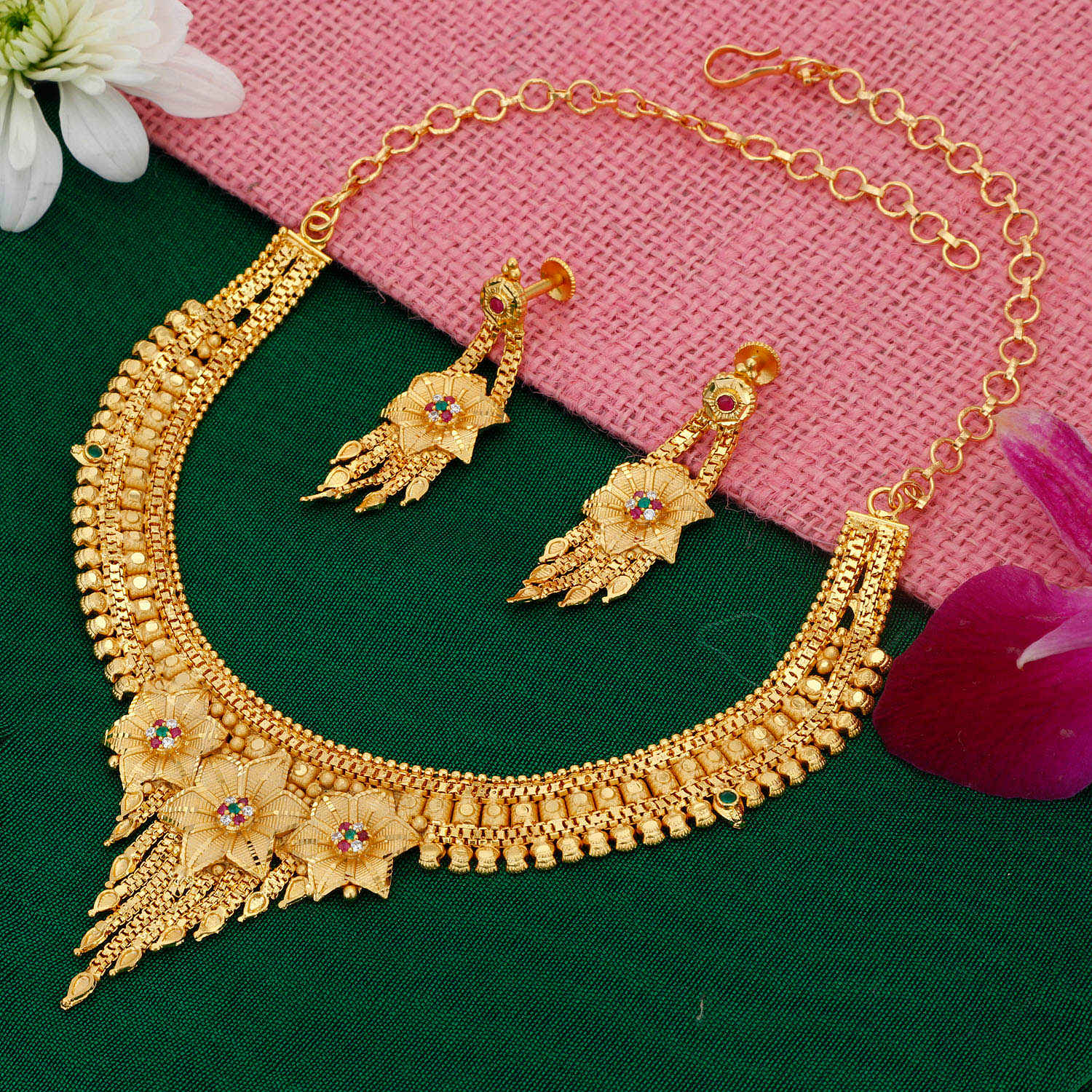 Buy Sukkhi Classy 24 Carat Gold Plated Choker Necklace Set for Women - Purplle