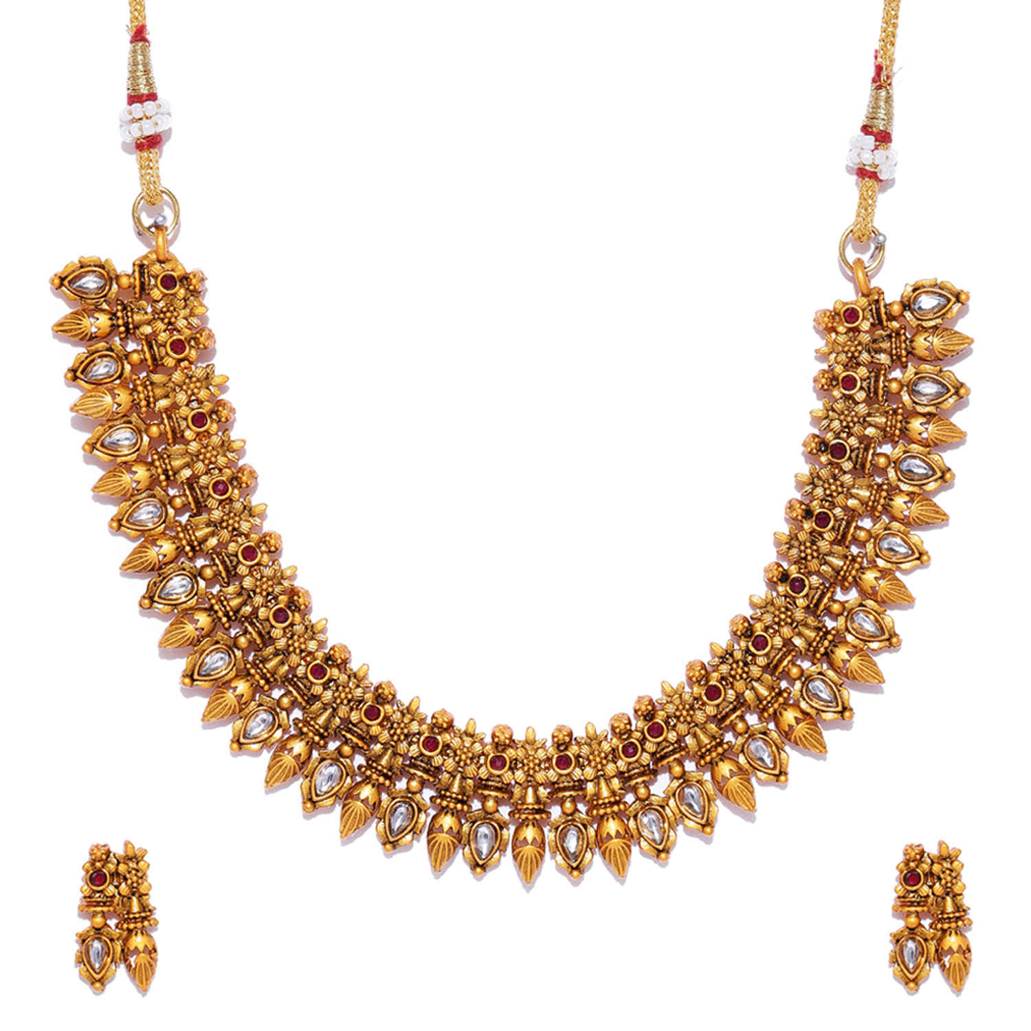 Buy Sukkhi Shimmering Gold Plated Choker Necklace Set for Women - Purplle