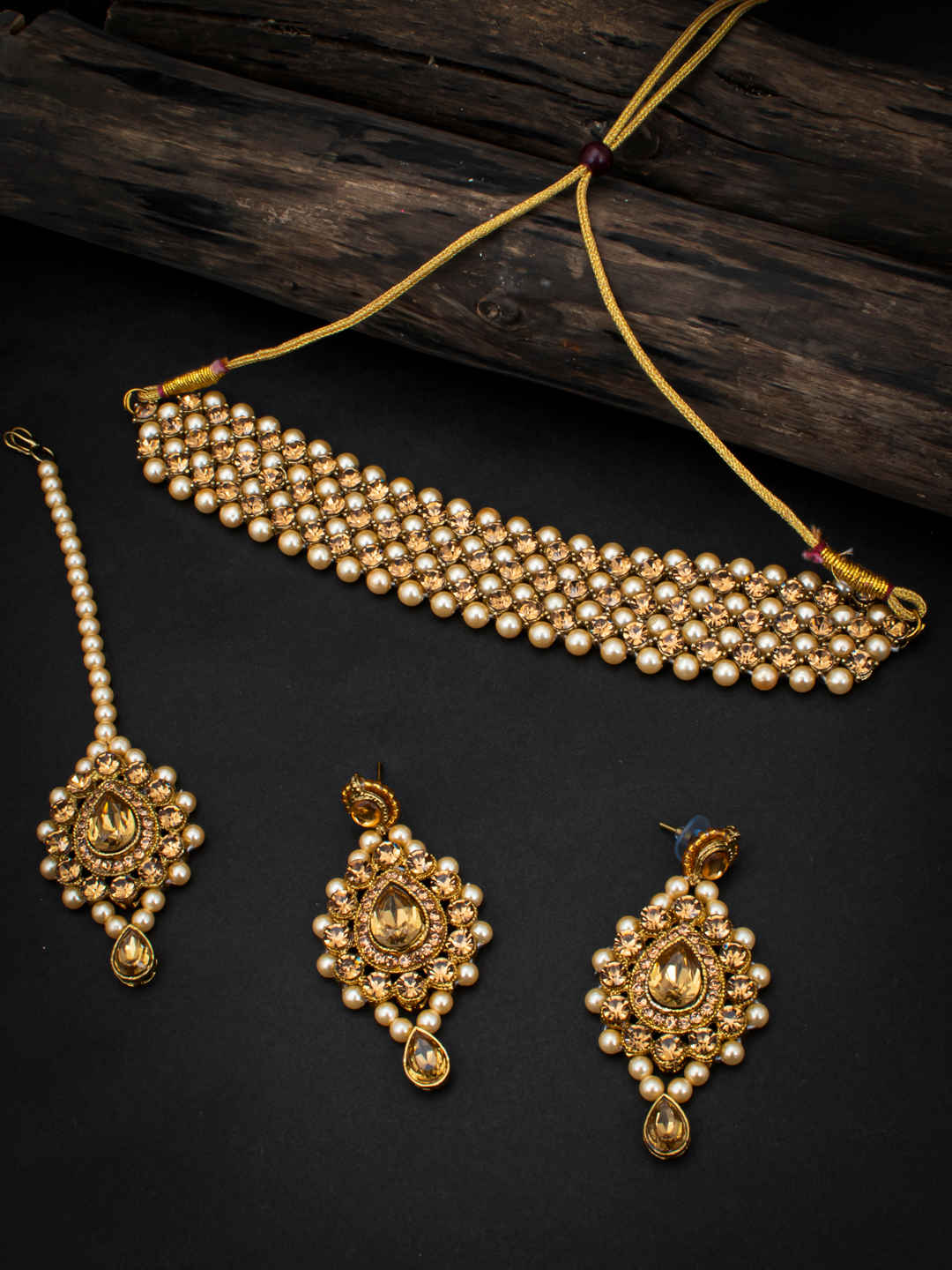 Buy Sukkhi Attractive LCT Gold Plated Pearl Choker Necklace Set for Women - Purplle