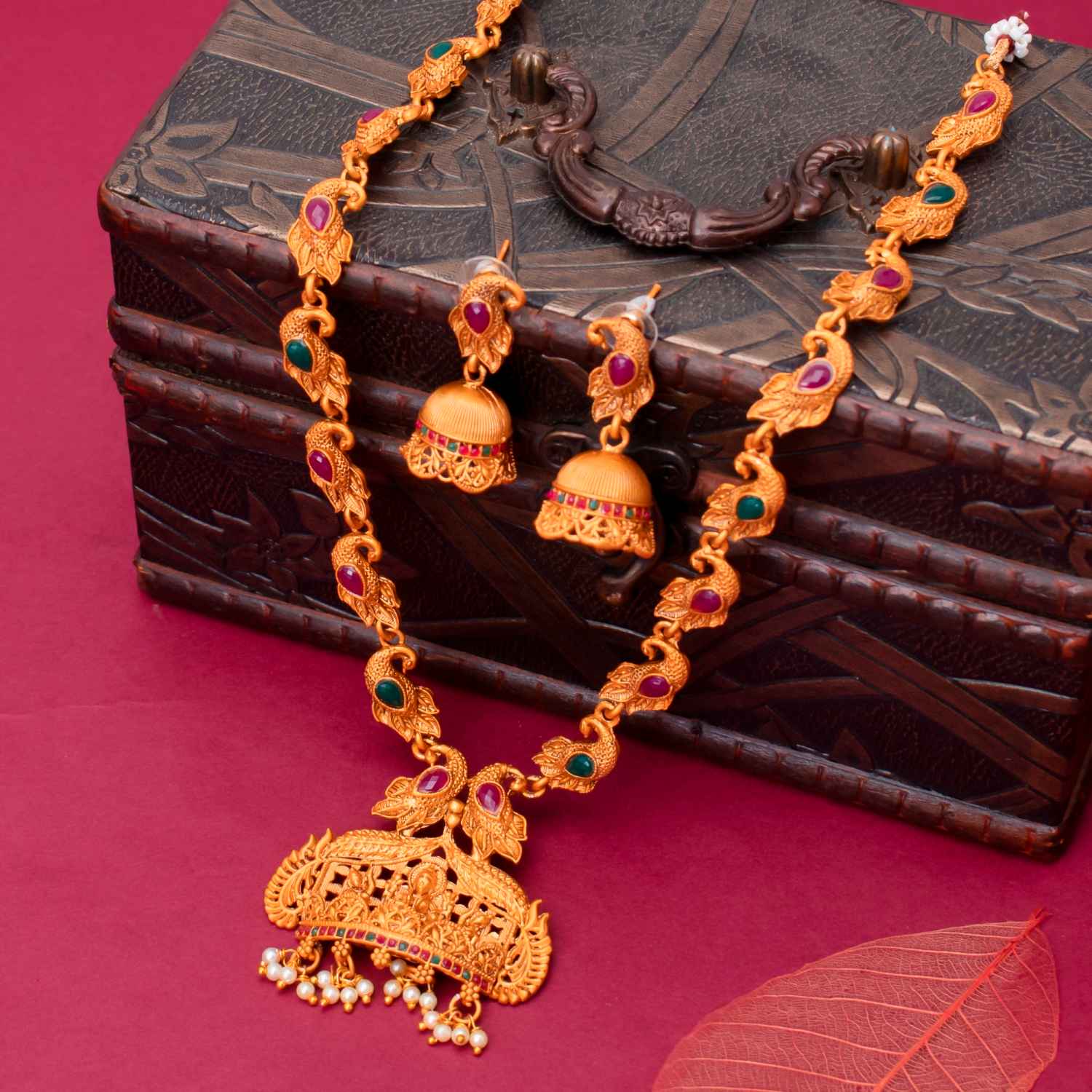 Buy Sukkhi Traditional Gold Plated Goddess Temple Jewellery Long Haram Necklace Set for Women - Purplle