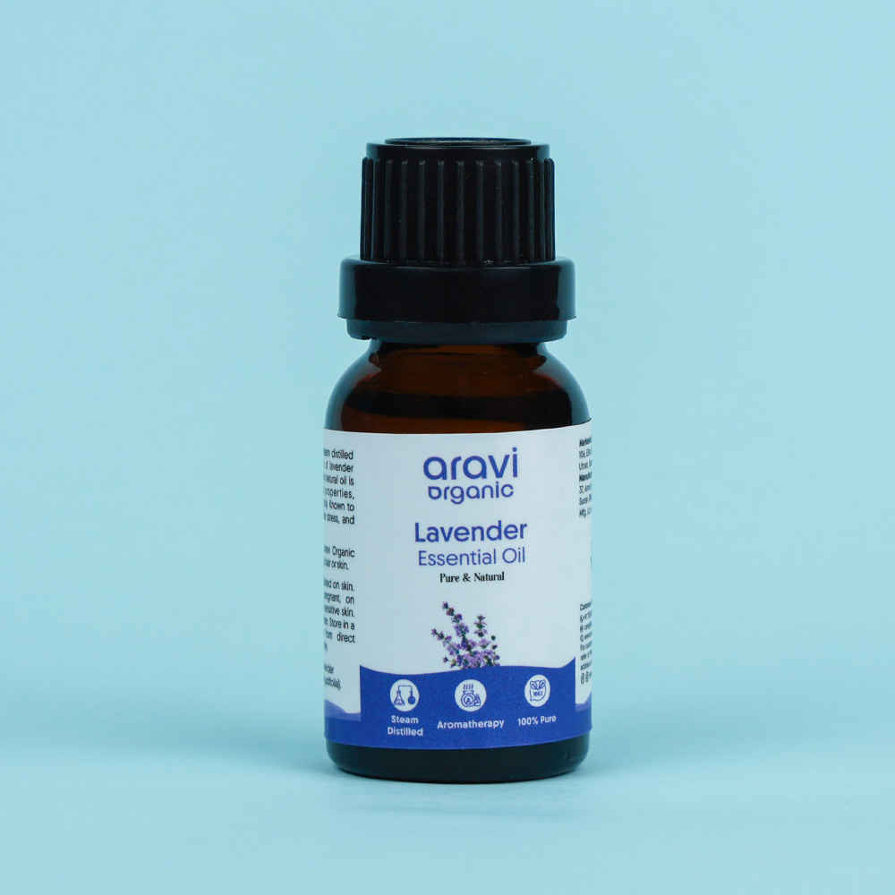 Buy Aravi Organic Lavender Essential Oil for Healthy Hair Growth, Skin Care & Hair Fall Control | Promotes Relaxation & Sleep | 100% Pure, Natural & Undiluted | For Men & Women – 15 ml - Purplle