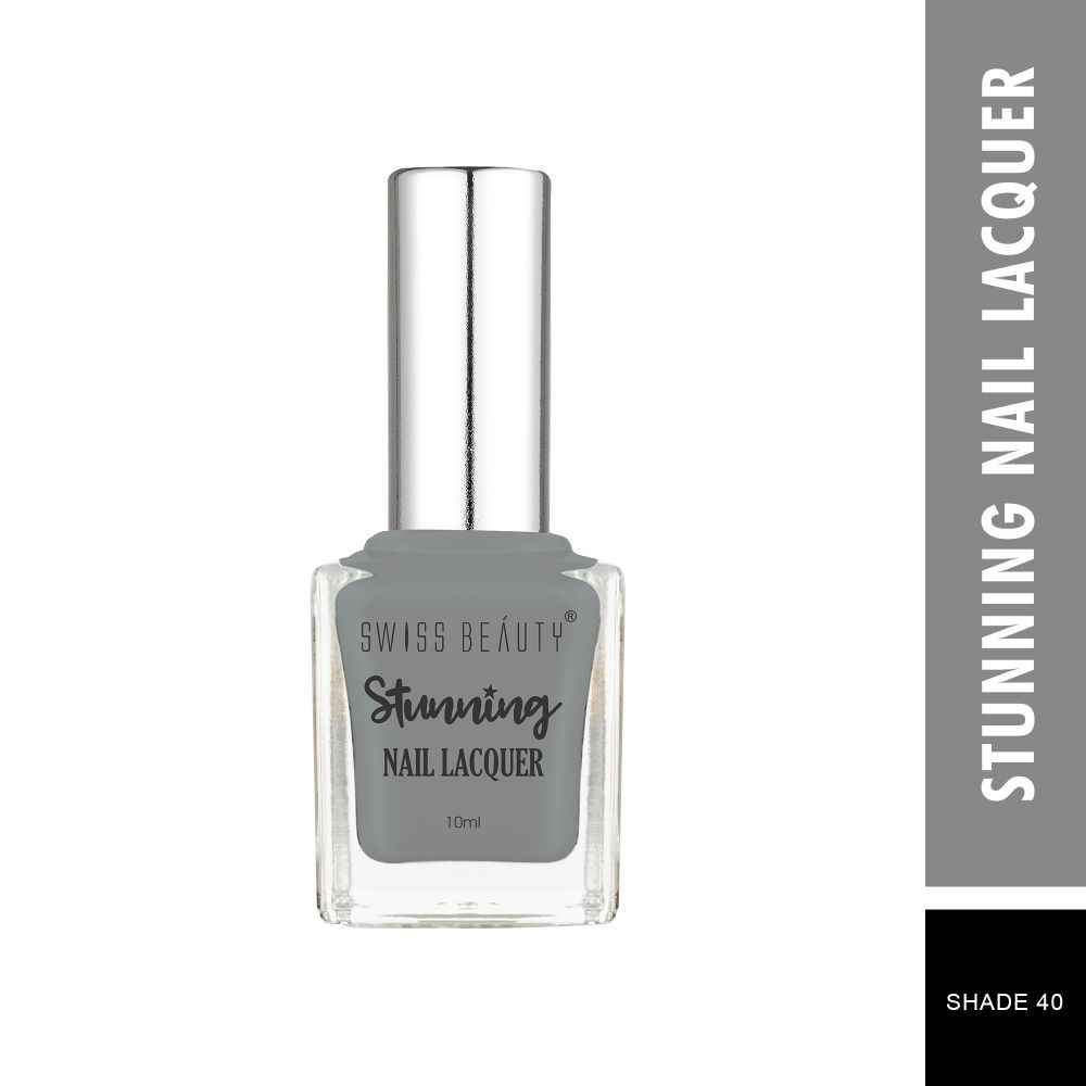 Buy Swiss Beauty Stunning Nail Lacquer 40 Charcoal (10 ml) - Purplle