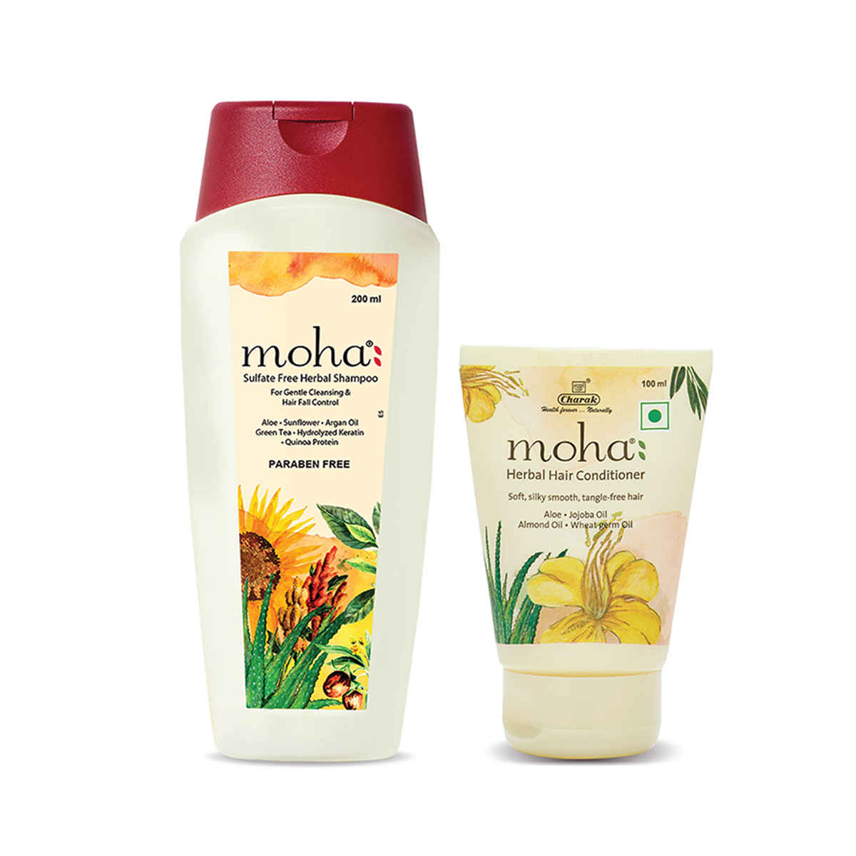 Buy moha: Herbal Shampoo 200ml & moha: Herbal Hair Conditioner 200ml - Purplle
