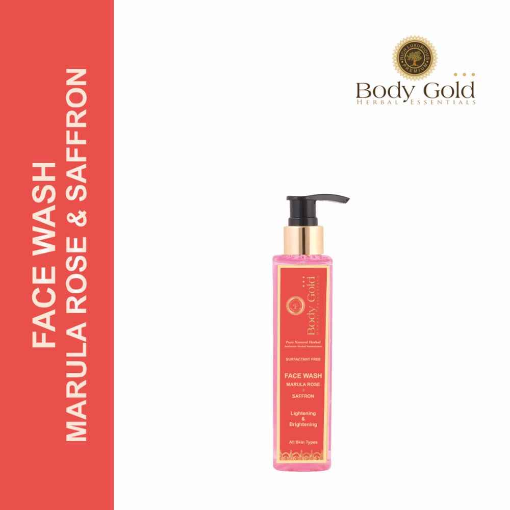 Buy Body Gold Marula Rose & Saffron Face Wash Protects against environmental damage 200ml - Purplle