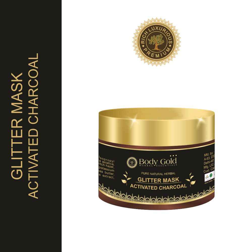 Buy Body Gold Glitter Mask - Activated Charcoal Peel Off 60gm - Purplle