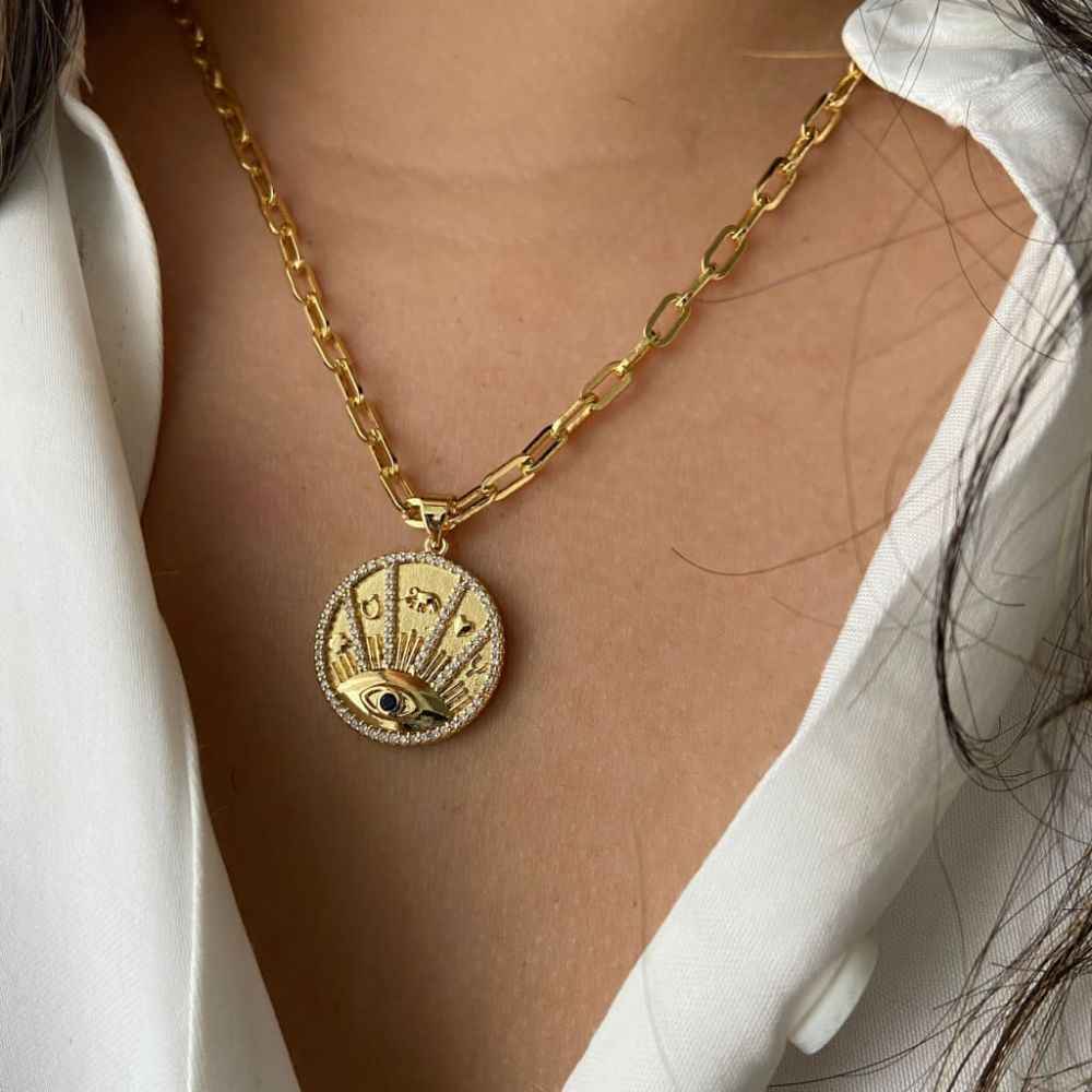 Buy Mozaati SUN EVIL EYE PENDANT - Purplle