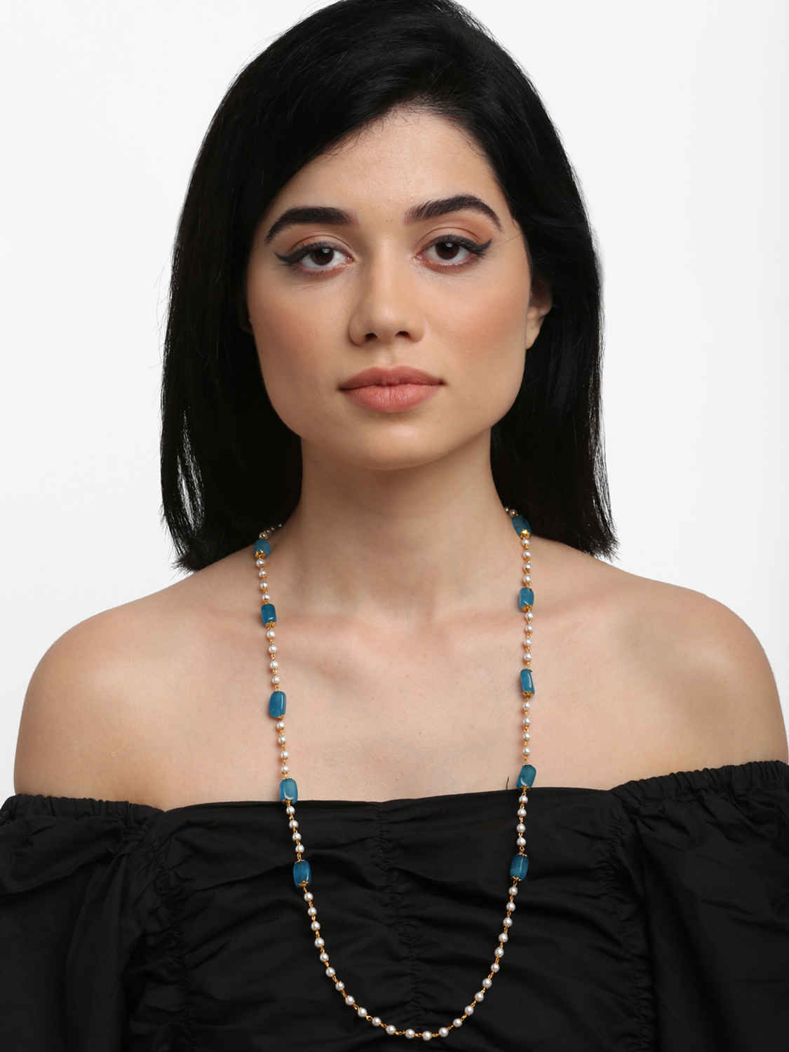 Buy Ruby Raang Stone And Gold Mask Chain - A404-98 - Purplle