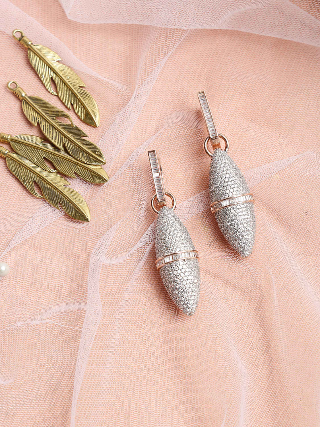 Buy Ruby Raang Rose Gold Earrings - RUBY M33 - Purplle