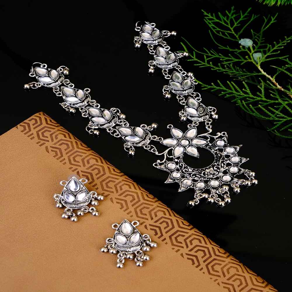 Buy Crunchy Fashion Oxidized Silver New Style Necklace & Earring Set CFS - CFS0324 - Purplle