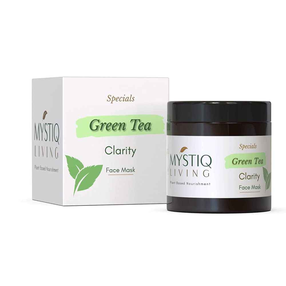 Buy Mystiq Living Specials - Acne Face Pack - Green Tea Clarity | Neem, Tulsi, Manjishtha & Green Tea | Acne Marks, Pimples, Zits, DeTan and Glowing Skin | Oily & Acne Prone Skin - 100 GM - Purplle