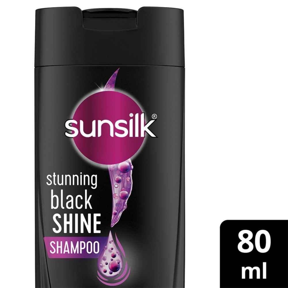 Buy Sunsilk Stunning Black Shine Shampoo, With Amla+Oil, Pearl Protein & Vitamin E For Long Lasting Shine, 80 ml - Purplle