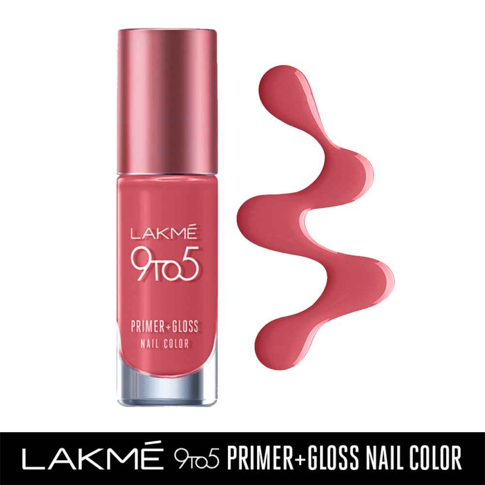 Buy Lakme 9 to 5 Primer + Gloss Nail Colour, NudeWarmth, 6 ml - Purplle