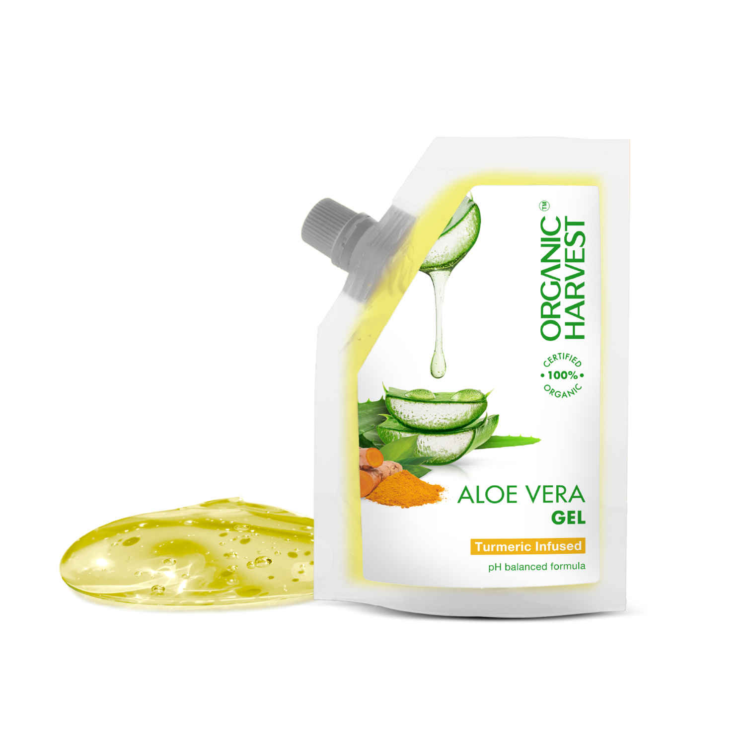 Buy Organic Harvest Aloe Vera Gel: Turmeric | Hair & Skin Moisturizer | For Glowing Skin & Soft Hair | For Men & Women | 100% American Certified Organic | Sulphate & Paraben-free - 100gm - Purplle