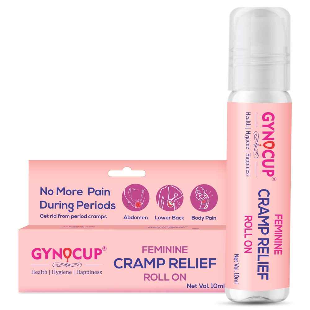 Buy GynoCup Feminine Cramp Relief Roll On (10 ml) with Ayurveda Ingredients (Periods, Lower Back Pain & Body Pain) | Instant relief from period pain | Enriched with herbal oils - Purplle