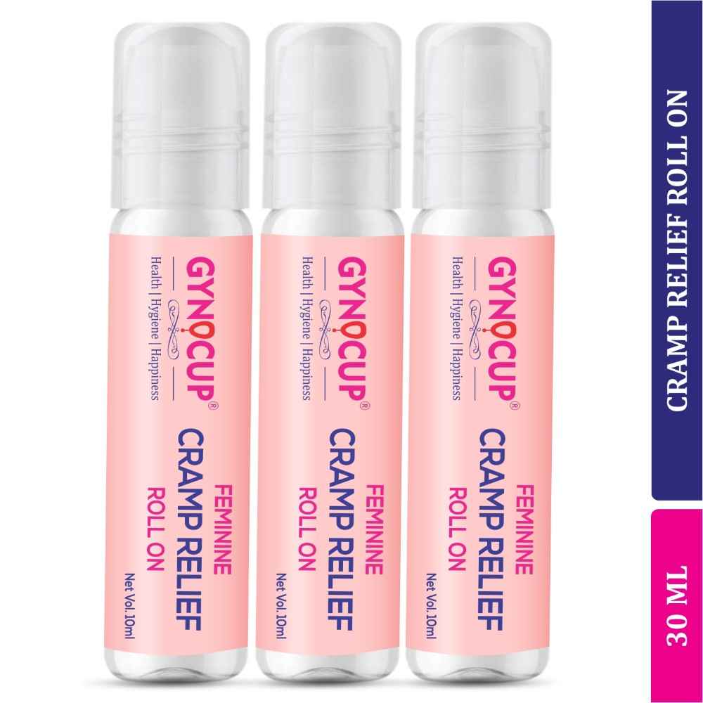 Buy GynoCup Feminine Cramp Relief Roll On (30 ml) with Ayurveda Ingredients (Periods, Lower Back Pain & Body Pain) | Instant relief from period pain | Enriched with herbal oils - Purplle