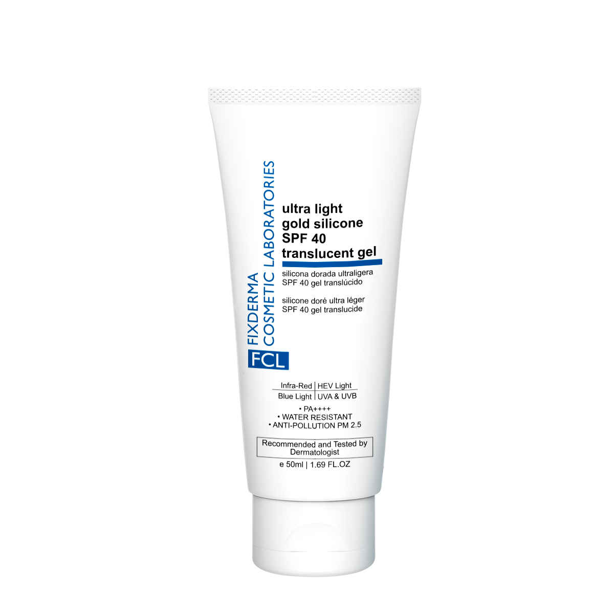 Buy Fixderma Cosmetic Laboratories Ultra Light Gold Silicone Spf 40 Translucent Gel, Moisturizer For Acne Prone Skin, Sunscreen For Body & Face, Sun Screen Protector Spf 40, Sunscreen For Women & Men-50 ml - Purplle