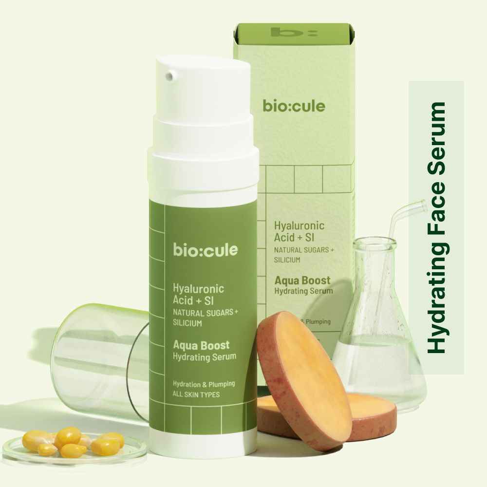 Buy Biocule Aqua Boost Hydrating Face Serum, Hyaluronic Acid with Pentavitin from Natural Sugars & Silicium, for Deep Hydration & Instant Plumping, Light Water Gel for All Skin Types - Purplle