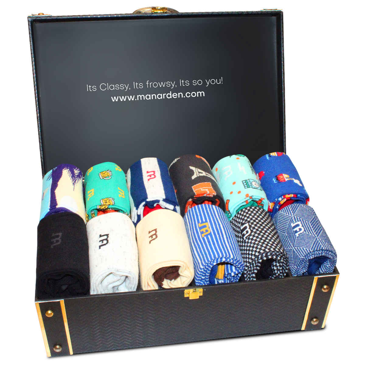 Buy Man Arden The "Chase Grace" Collection Designer Edition Men Socks Gift Box, World's Finest Cotton (Combo of 12 | Size: Free Size | Color: Multicolor | Length: Regular) - Purplle