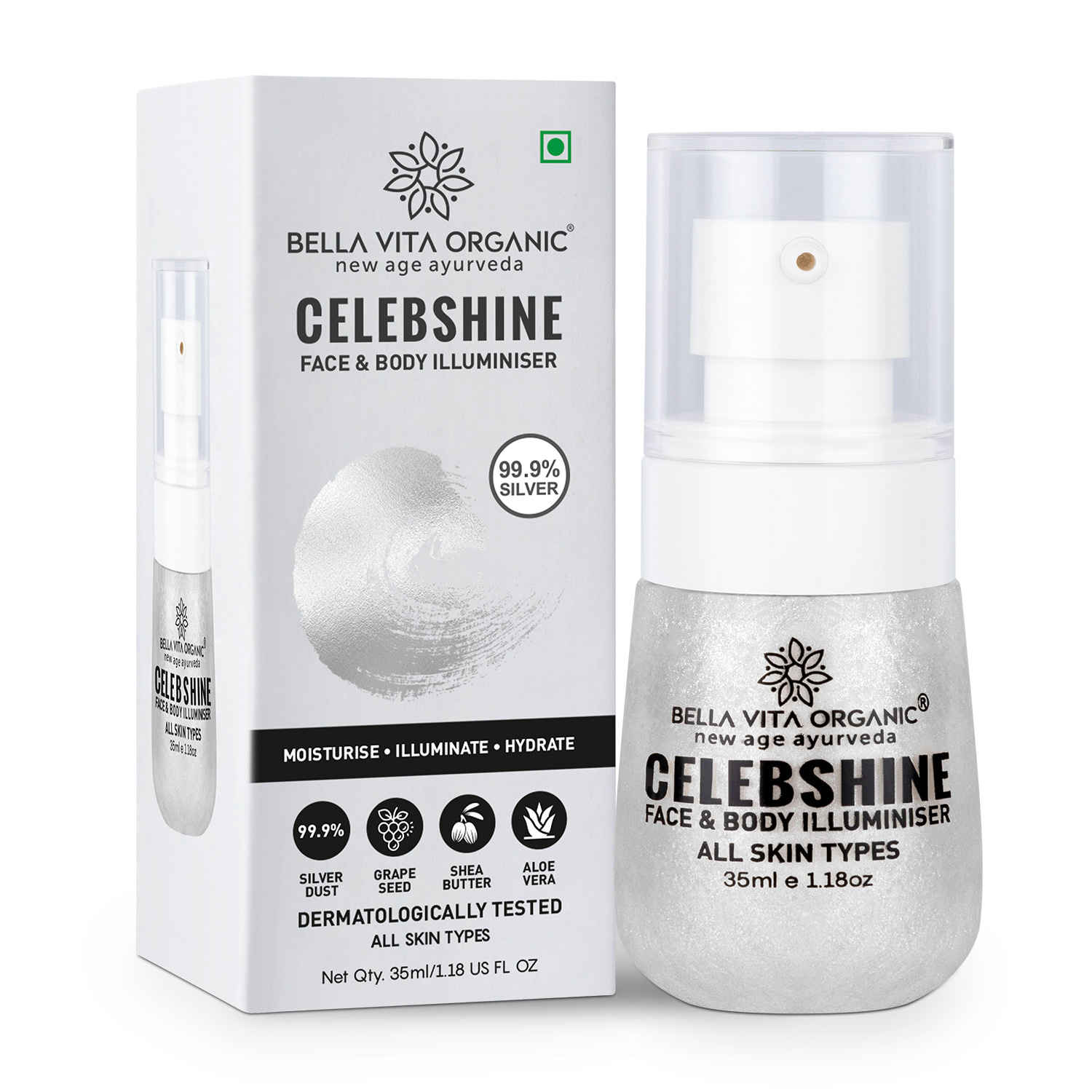Buy Bella Vita Organic CelebShine Face and body illuminiser 35 ml - Purplle