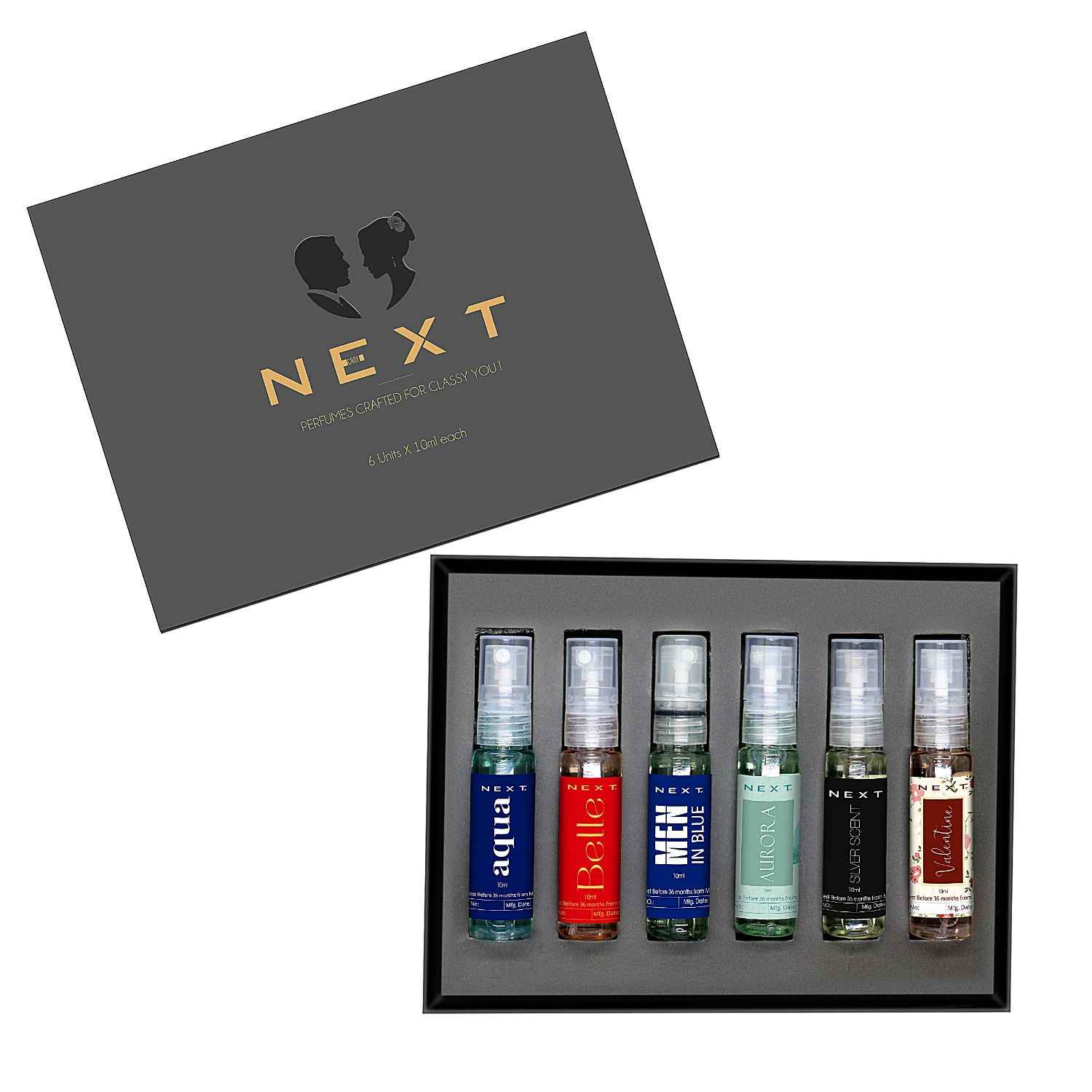 Buy NEXT Luxury Perfume Atomizer Set for Men and Women - 6x10 ml Sampler Pack - Purplle