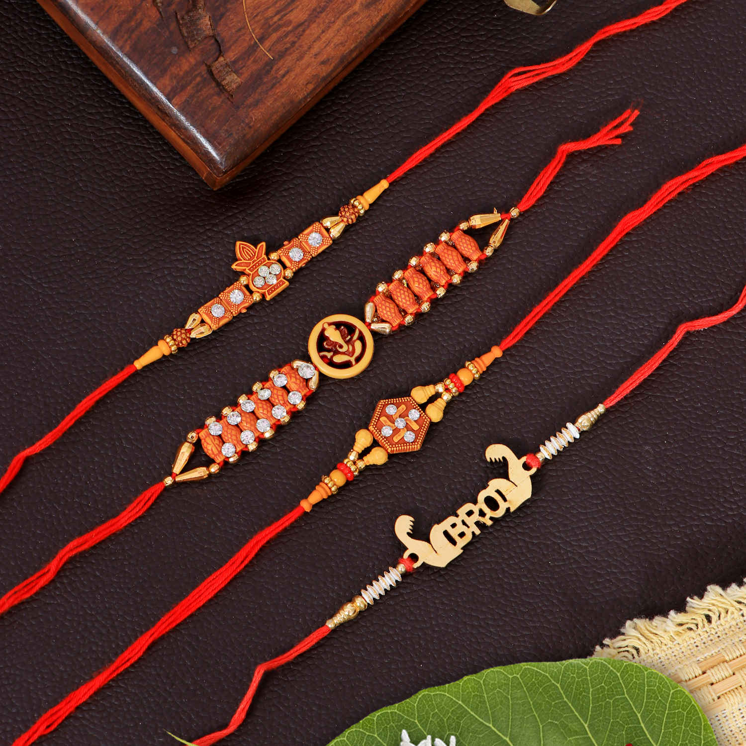 Buy Crunchy Fashion Divine Antique Multicolor Rakhi Set Pack of 4 - Purplle