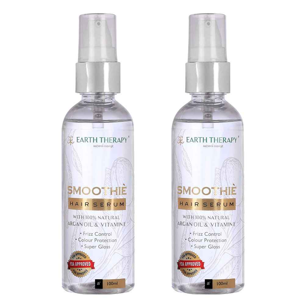 Buy EARTH THERAPY Set of 2 x 100ml Hair Smoothie Serum with Argan Oil Infusion Conditioner - Purplle