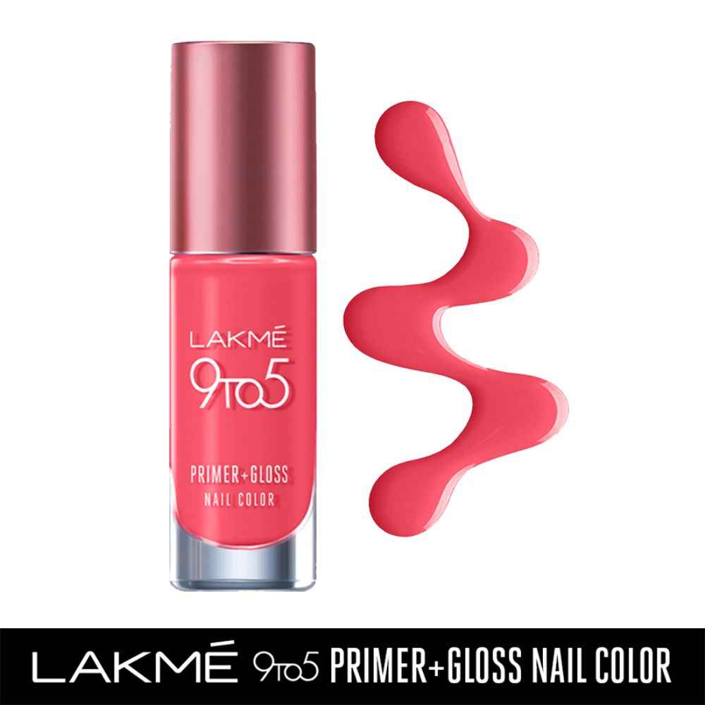 Buy Lakme 9 to 5 Primer + Gloss Nail Colour, PinkFlash, 6 ml - Purplle