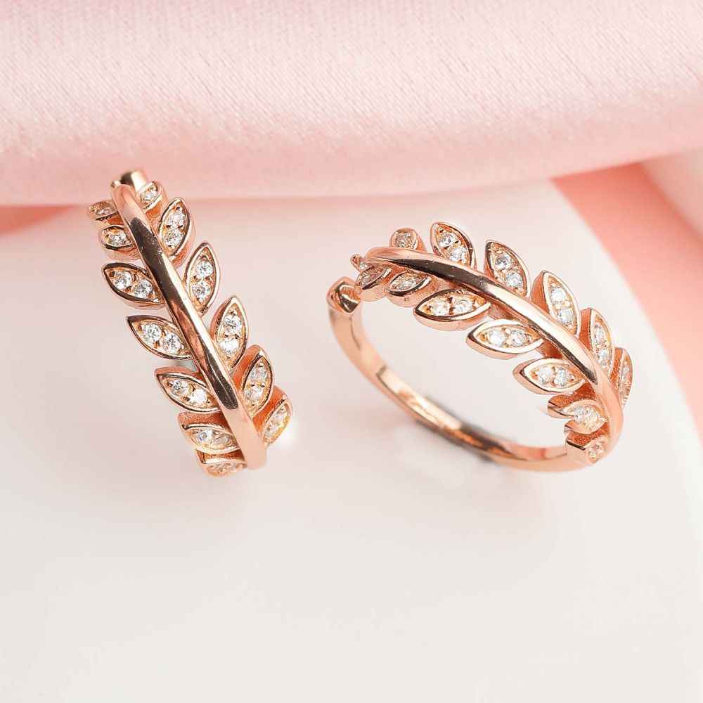 Buy Zavya 925 Sterling Silver Toe Rings Rose-Gold Plated CZ Studded Leafy Adjustable | With Certificate of Authenticity and 925 Hallmark - Purplle