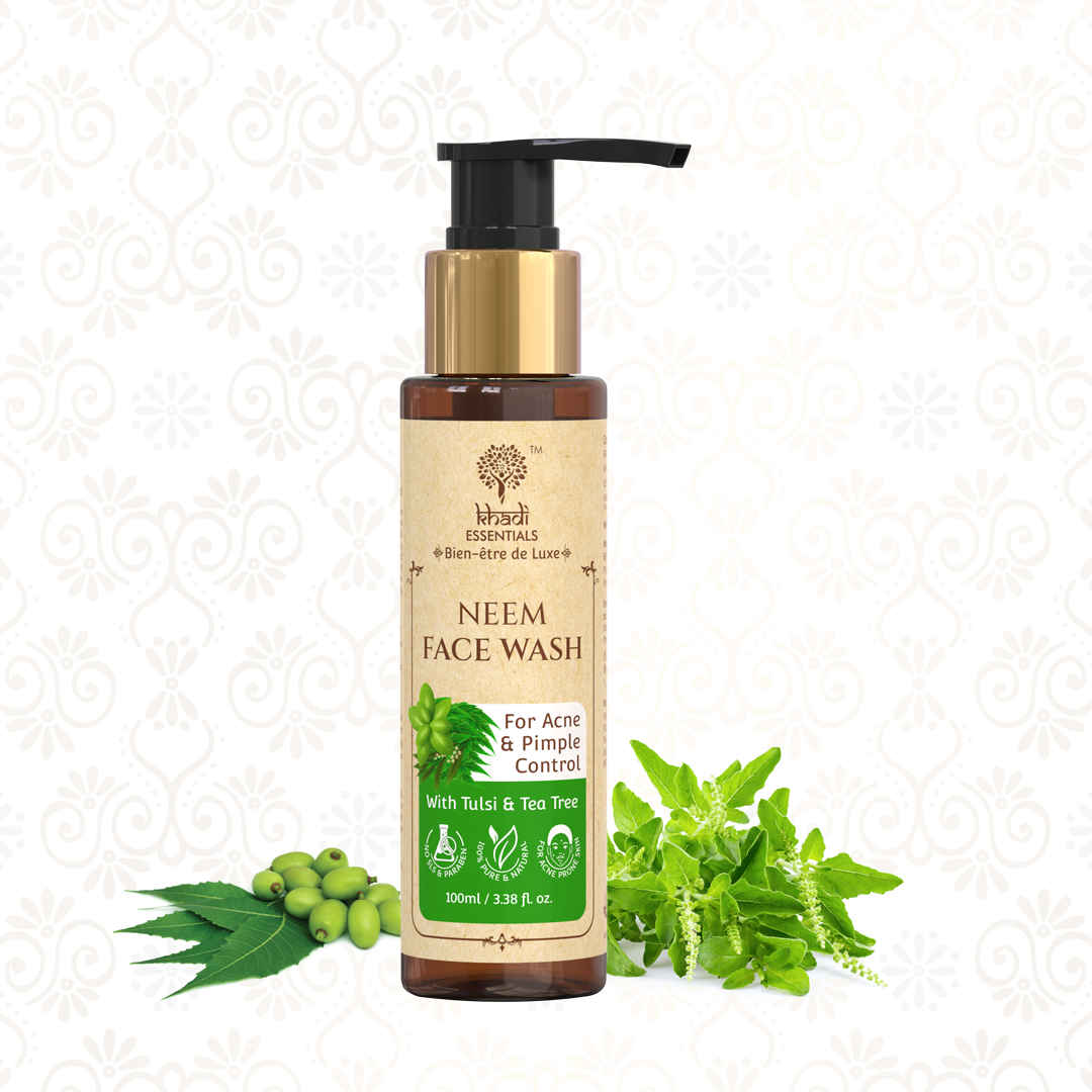 Buy Khadi Essentials Ayurvedic Neem, Tulsi and Tea Tree Face Wash|100ml|Calendula Extracts|SLS and Paraben-Free - Purplle
