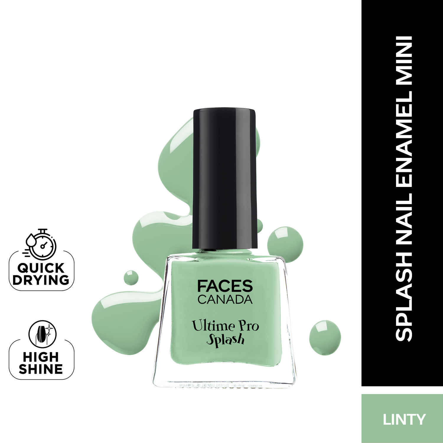 Buy FACES CANADA Ultime Pro Splash Mini Nail Enamel - Linty 45 (5 ml) | Quick Drying | Glossy Finish | Long Lasting | No Chip Formula | High Shine Nail Polish For Women | No Harmful Chemicals - Purplle