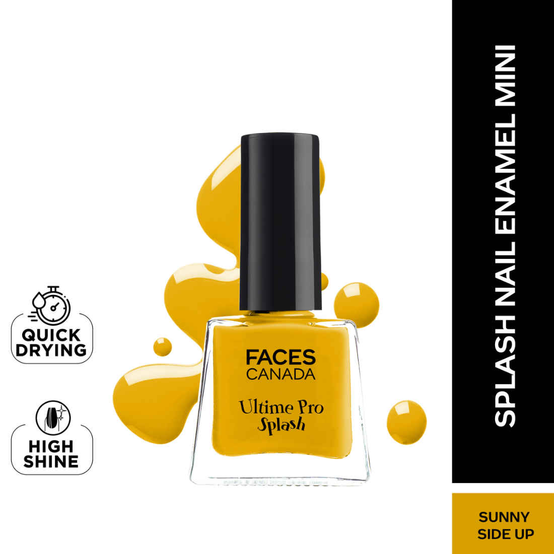 Buy FACES CANADA Ultime Pro Splash Mini Nail Enamel - Sunny Side Up 51 (5 ml) | Quick Drying | Glossy Finish | Long Lasting | No Chip Formula | High Shine Nail Polish For Women | No Harmful Chemicals - Purplle