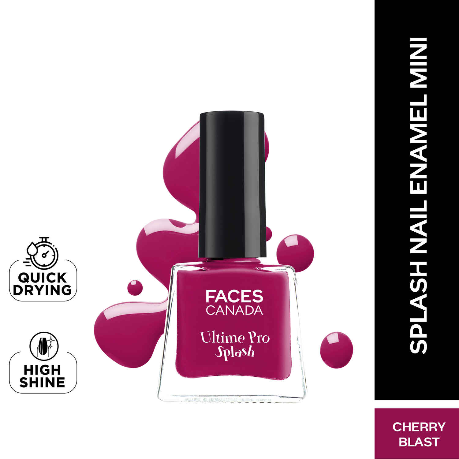 Buy FACES CANADA Ultime Pro Splash Mini Nail Enamel - Cherry Blast 50 (5 ml) | Quick Drying | Glossy Finish | Long Lasting | No Chip Formula | High Shine Nail Polish For Women | No Harmful Chemicals - Purplle