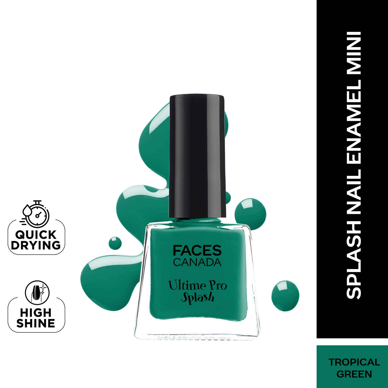 Buy FACES CANADA Ultime Pro Splash Mini Nail Enamel - Tropical Green 59 (5 ml) | Quick Drying | Glossy Finish | Long Lasting | No Chip Formula | High Shine Nail Polish For Women | No Harmful Chemicals - Purplle