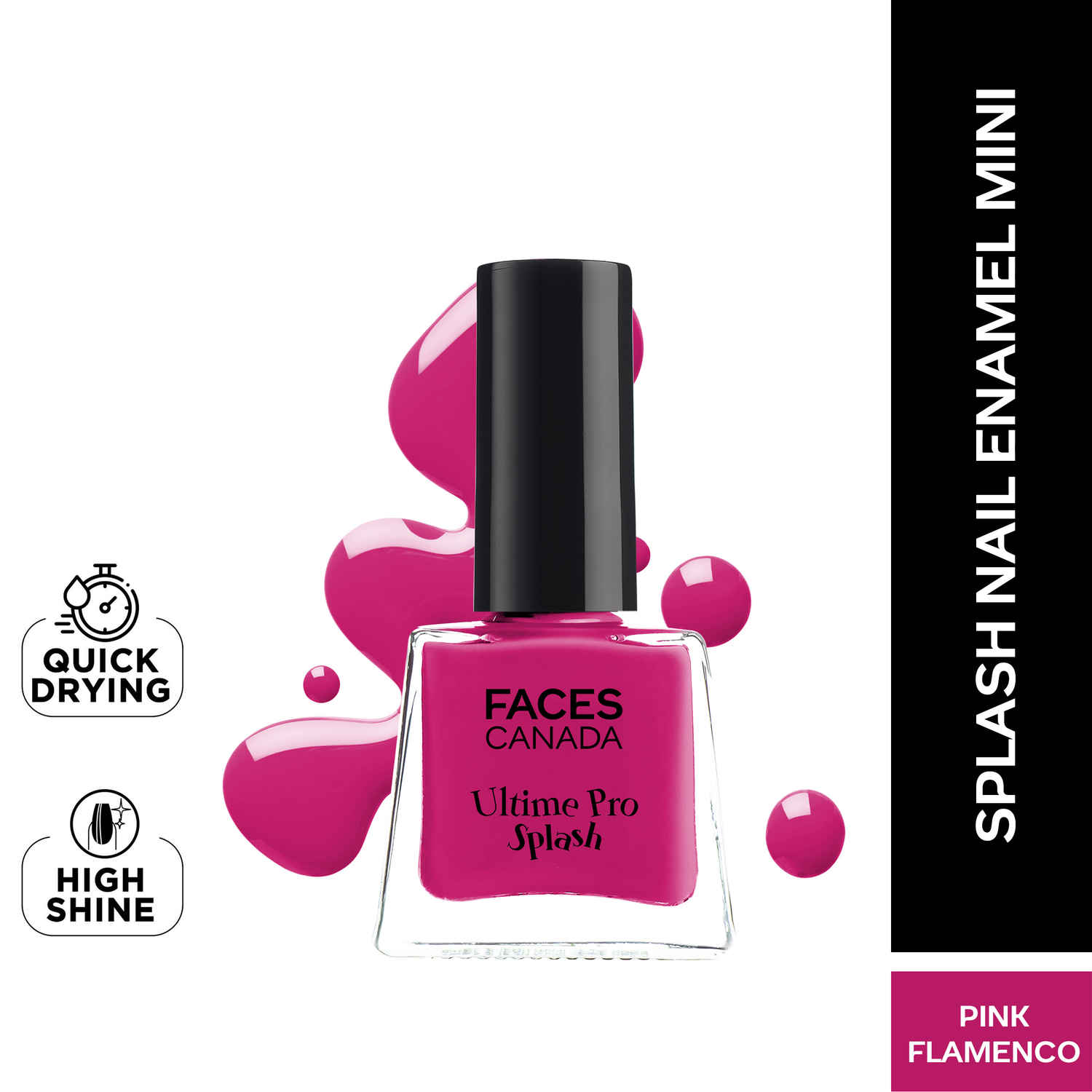 Buy FACES CANADA Ultime Pro Splash Mini Nail Enamel - Pink Flemenco 21 (5 ml) | Quick Drying | Glossy Finish | Long Lasting | No Chip Formula | High Shine Nail Polish For Women | No Harmful Chemicals - Purplle