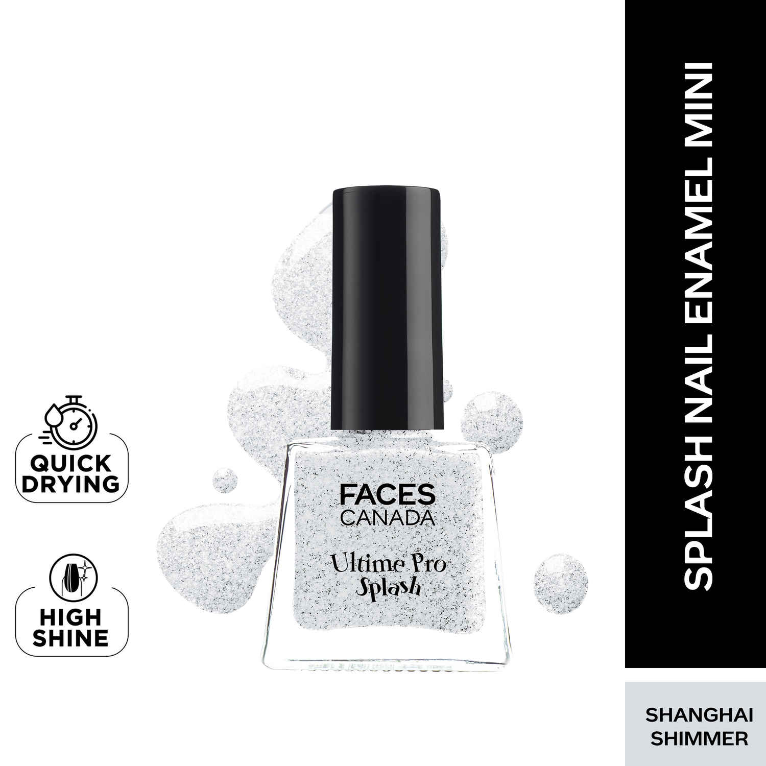 Buy FACES CANADA Ultime Pro Splash Mini Nail Enamel - Shanghai Shimmer 23 (5 ml) | Quick Drying | Glossy Finish | Long Lasting | No Chip Formula | High Shine Nail Polish For Women | No Harmful Chemicals - Purplle
