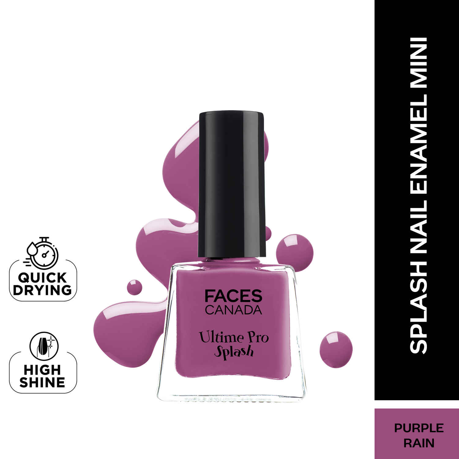 Buy FACES CANADA Ultime Pro Splash Mini Nail Enamel - Purple Rain 19 (5 ml) | Quick Drying | Glossy Finish | Long Lasting | No Chip Formula | High Shine Nail Polish For Women | No Harmful Chemicals - Purplle