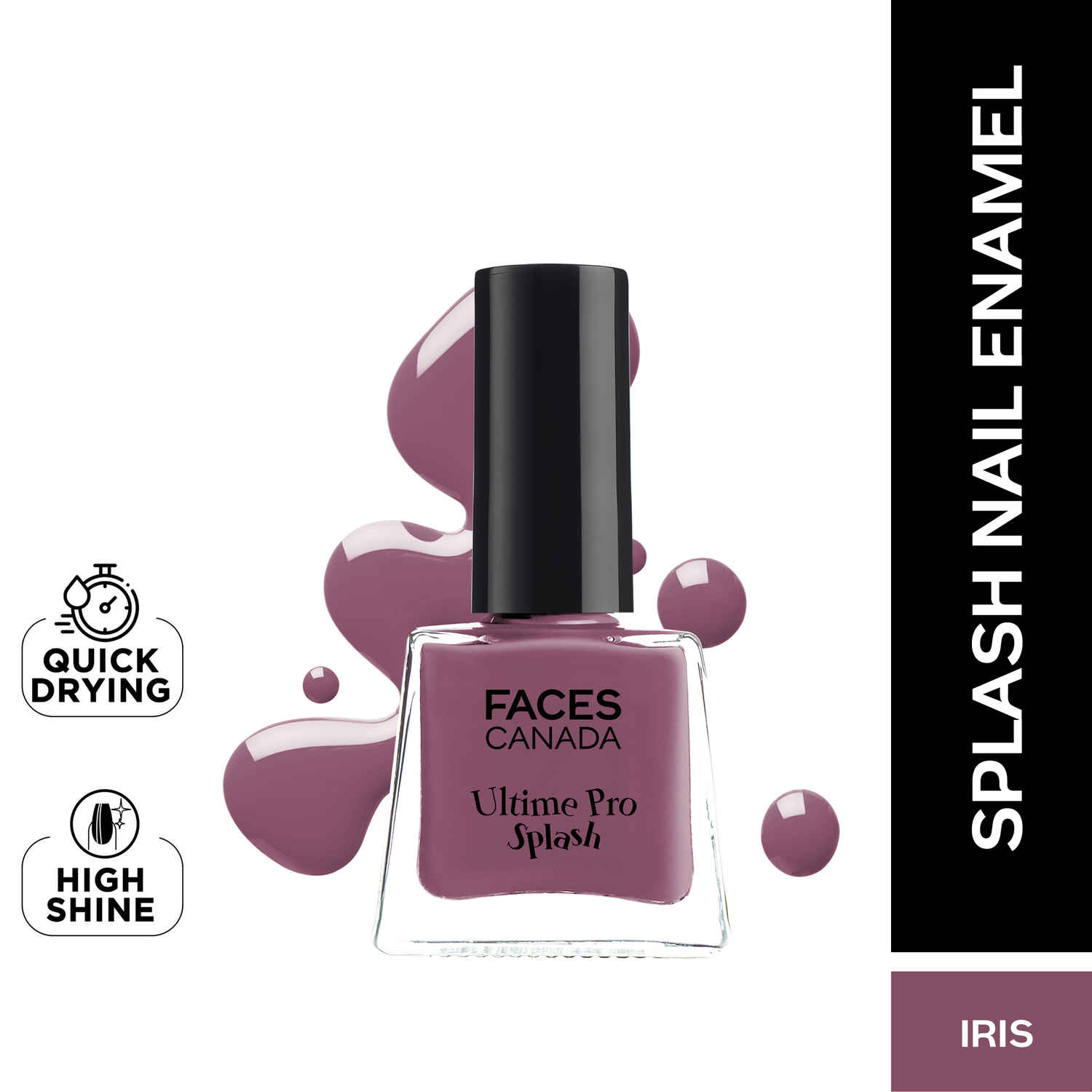 Buy FACES CANADA Ultime Pro Splash Mini Nail Enamel - Iris 102 (5 ml) | Quick Drying | Glossy Finish | Long Lasting | No Chip Formula | High Shine Nail Polish For Women | No Harmful Chemicals - Purplle