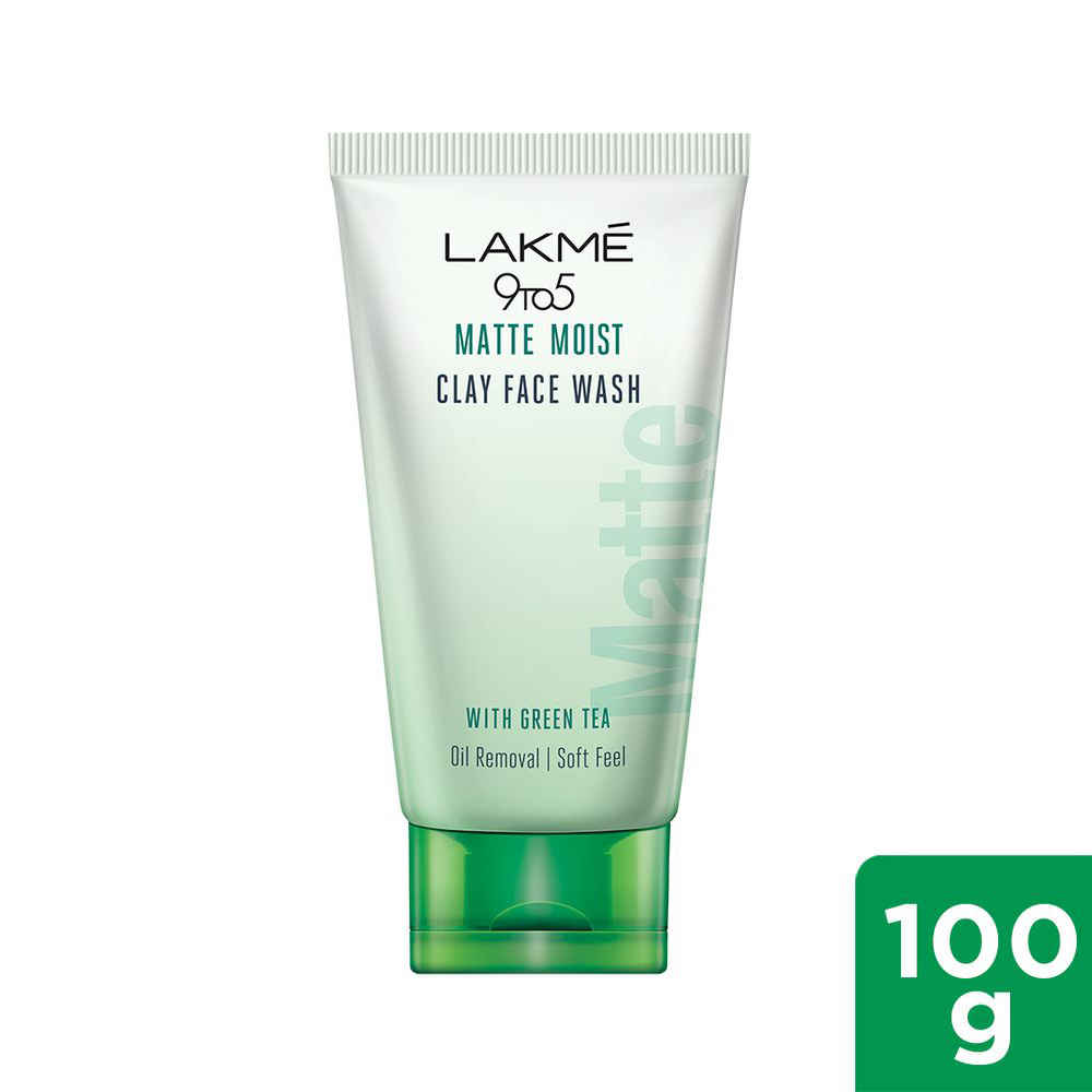 Buy Lakme 9to5 Matte Moist Clay Facewash, Refreshed Matte Looking Skin,100 g - Purplle