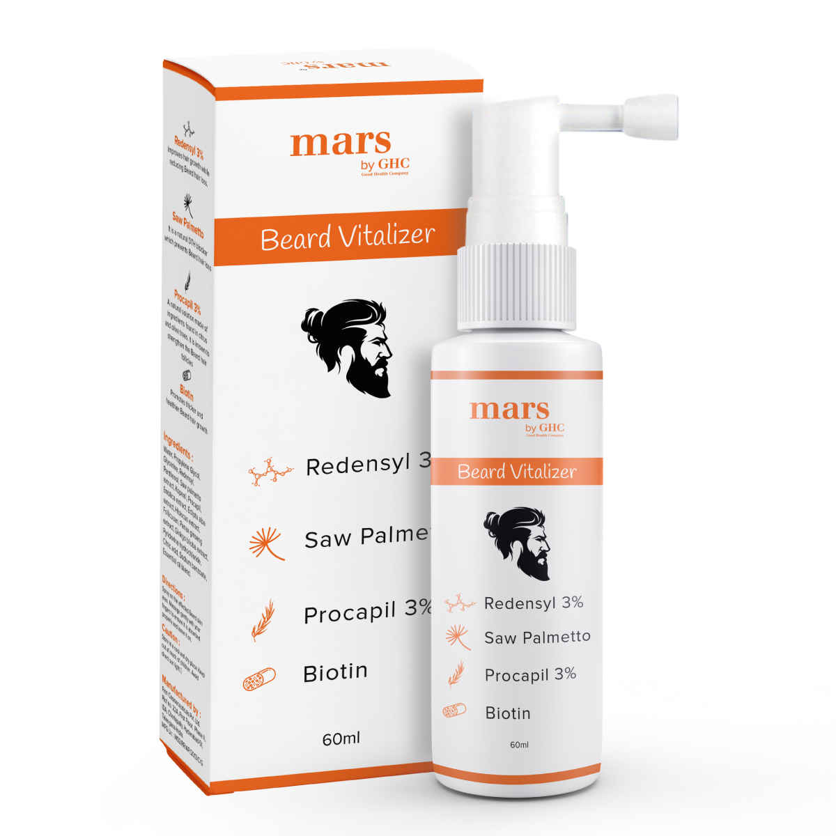 Buy mars by GHC Beard Vitalizer With Redensyl and Procapil for Perfect Beard Growth , 60ml - Purplle