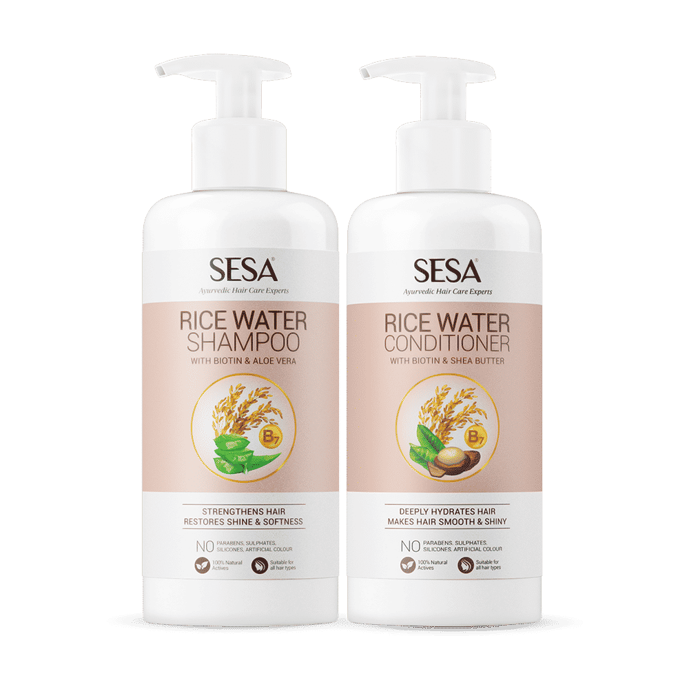 Buy Sesa Rice Water Hair Smoothening Combo - Shampoo + Conditioner - Purplle