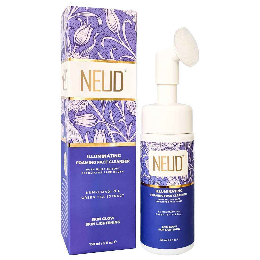 Buy NEUD Illuminating Foaming Face Cleanser With Kumkumadi Oil and Green Tea - 1 Pack (150 ml) - Purplle
