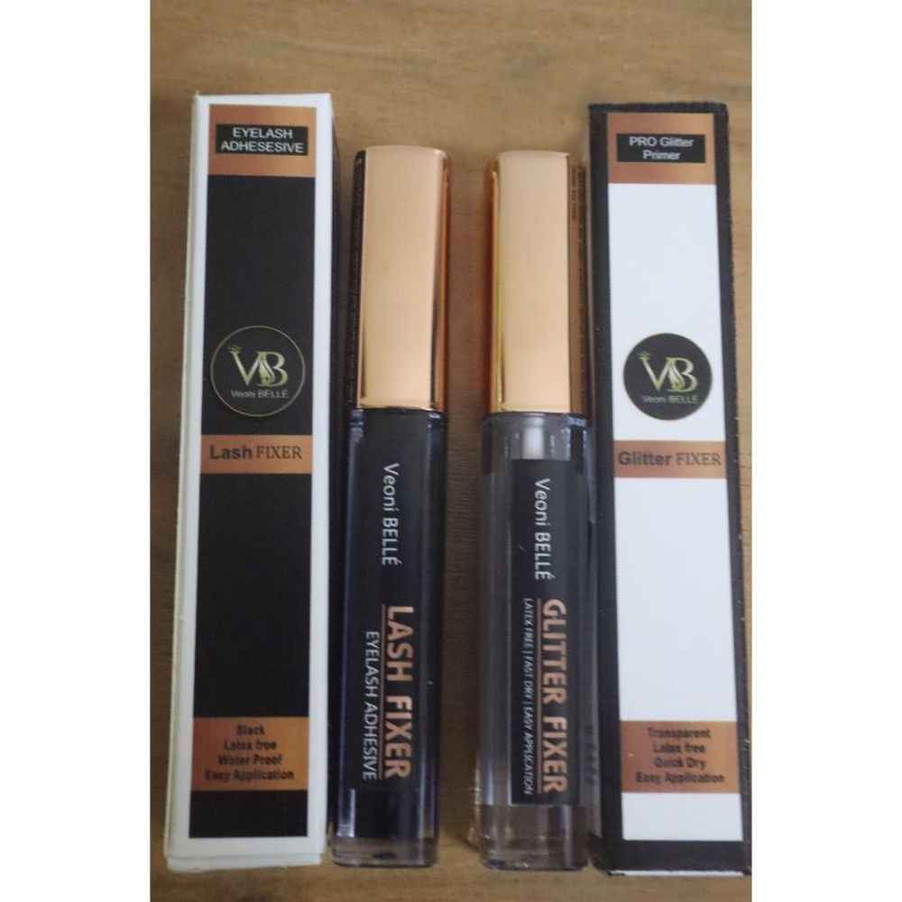 Buy Veoni Belle Eye Lash Glue black - eyelash adhesive & eyeshadow Glitter GlueTransparent Fixer Combo set - Purplle