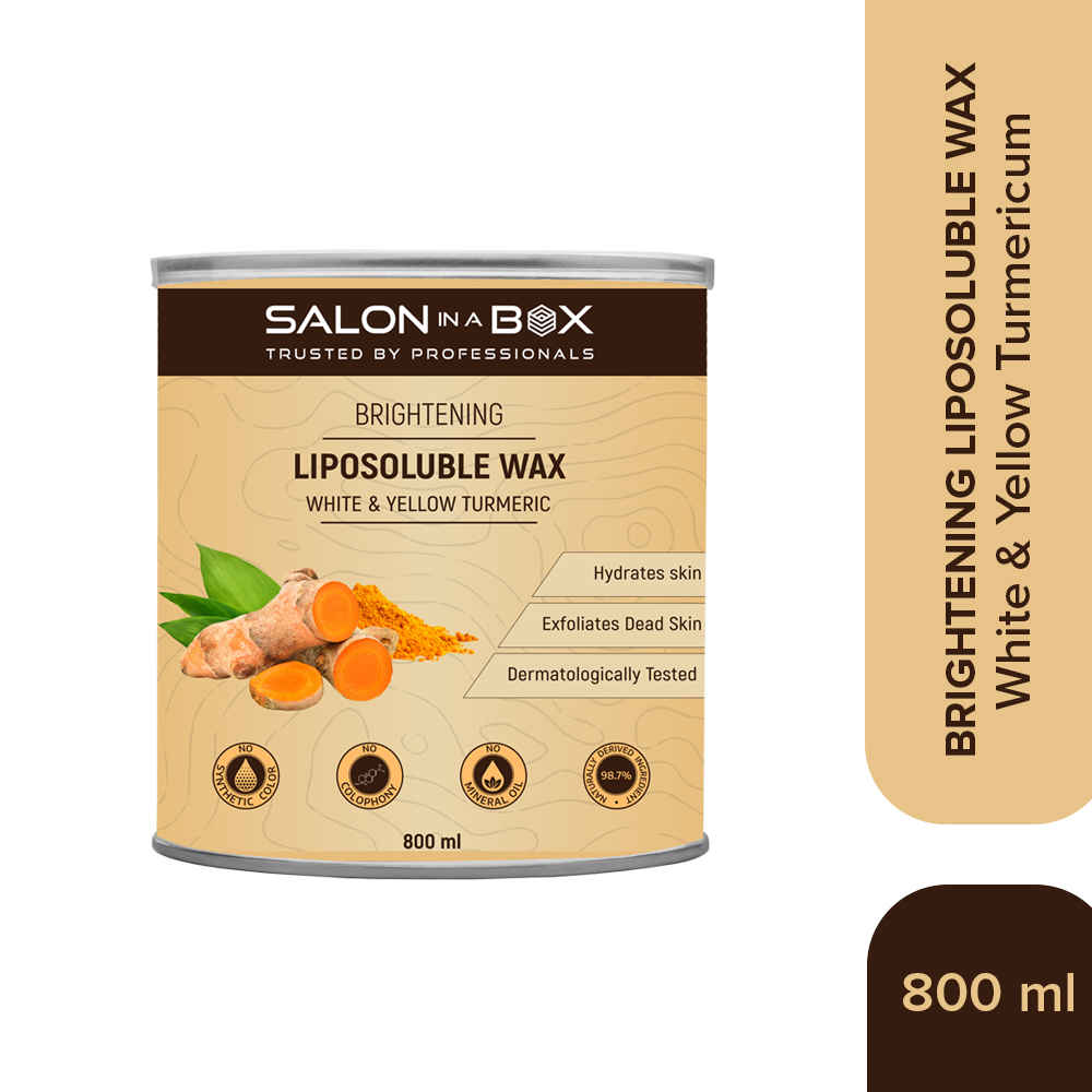 Buy Salon in a Box Brightening Liposoluble Wax for Body | White and Yellow Turmeric | Suitable for All Skin Types | 98.7% Naturally Derived Ingredients | 800 ml - Purplle