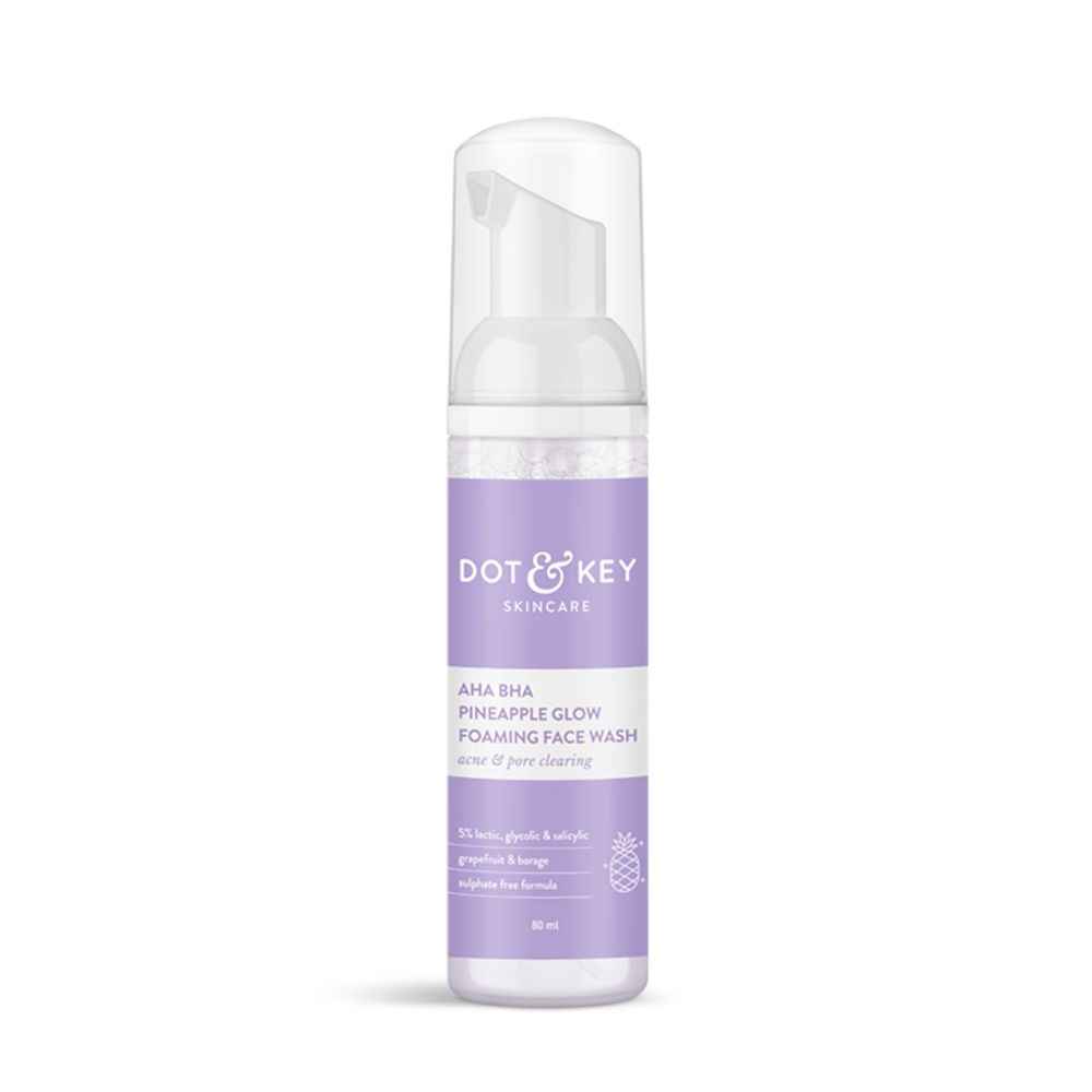 Buy Dot & Key AHA BHA Pineapple Glow Foaming Face Wash (80 ml) - Purplle