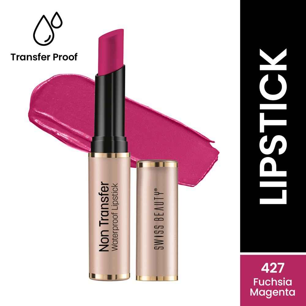 Buy Swiss Beauty Non Transfer Waterproof Lipstick 427 Fuchsia Magenta (3 gm) - Purplle