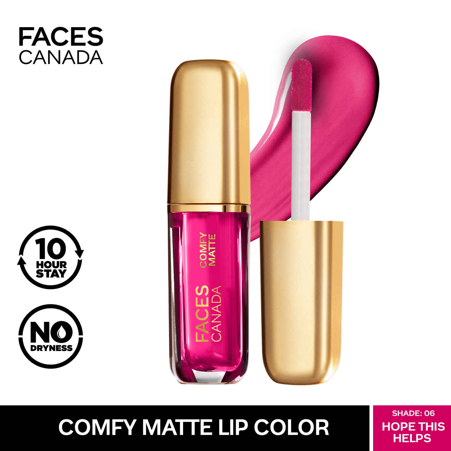Buy FACES CANADA Comfy Matte Liquid Lipstick - Hope This Helps 06, 1.2 ml | Comfortable 10HR Longstay | Intense Matte Color | Almond Oil & Vitamin E Infused | Super Smooth | No Dryness | No Alcohol - Purplle