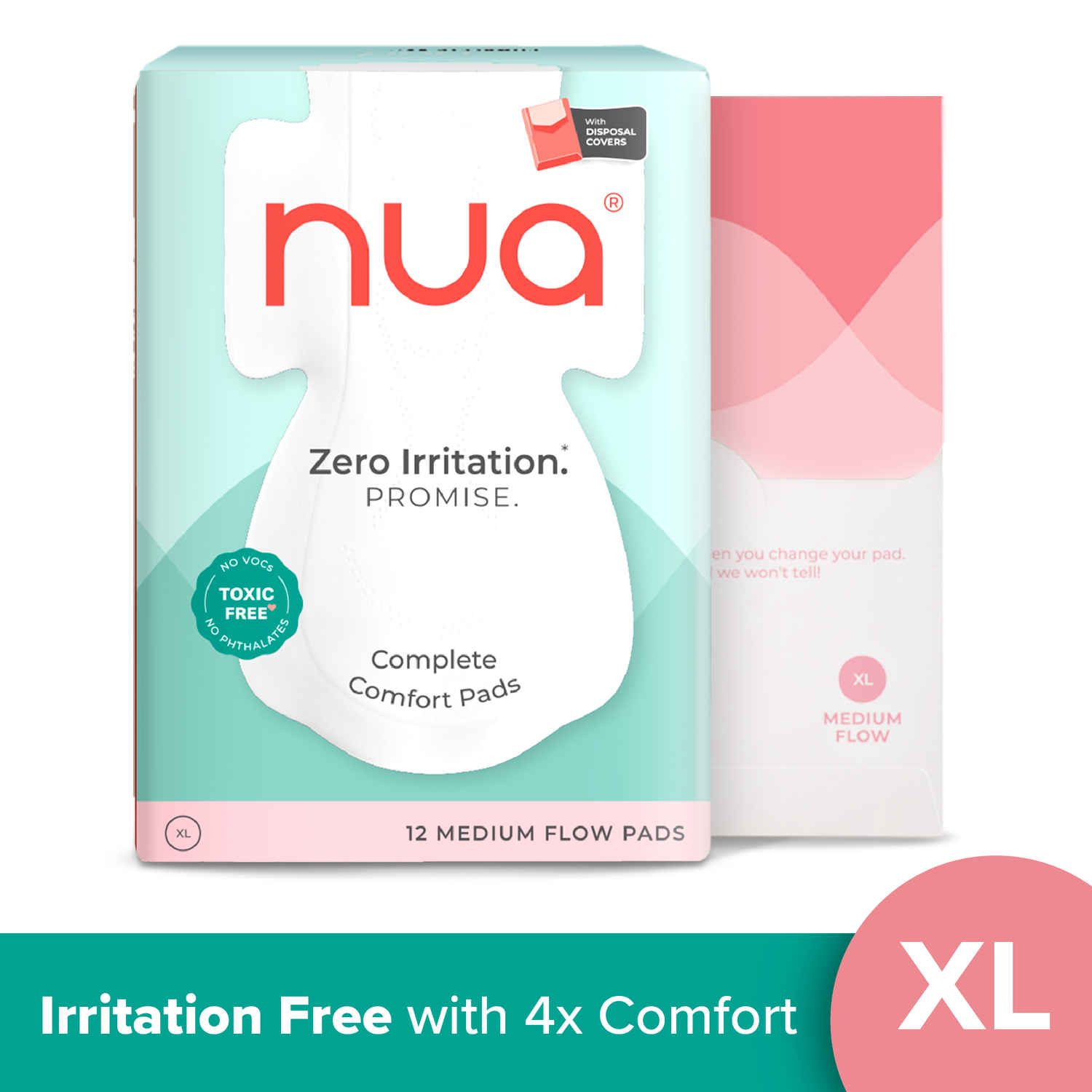 Buy Nua Complete Comfort XL Pads (with Disposal Covers), 12pcs - Purplle