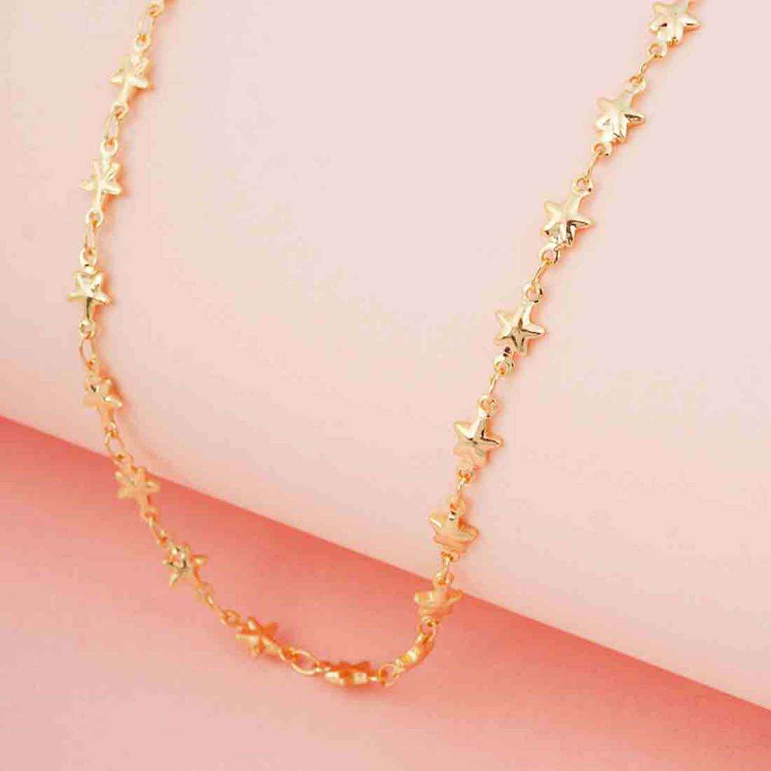 Buy Ferosh Gold Star Chain Necklace - Purplle