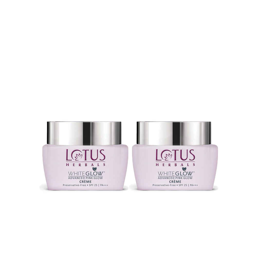 Buy Lotus Herbals Whiteglow Advanced Pink Glow Brightening Cream | SPF 25 | PA+++ | For Dark Spots | Anti-Pollution | For All Skin Types | Preservative Free | 50g - Pack of 2 - Purplle