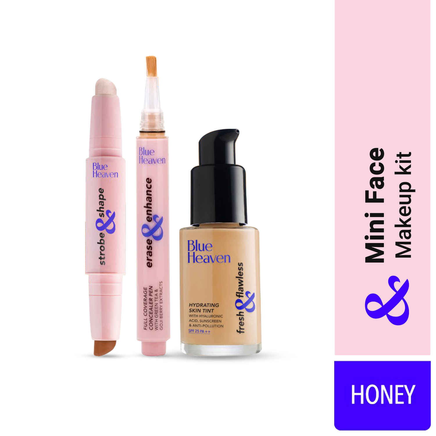 Buy Blue Heaven & Mini Face Makeup Kit | Concealer | Foundation | Highlighter & Contour | Honey - Purplle